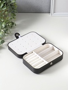 Шкатулка для украшений «Матовая гладь», чёрная, кожзам, 16.5×11.5×5.5 см - Фото 5