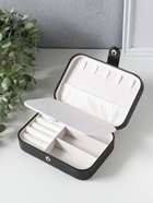 Шкатулка кожзам для украшений "Матовая гладь" чёрная 16,5х11,5х5,5 см  (артикул 10963201)  большой выбор товаров оптом и в розницу по низким ценам с доставкой