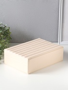 Шкатулка кожзам для украшений "Стёганная. Полоски. Бант" молочный 17х24х7 см  (артикул 11009866)  большой выбор товаров оптом и в розницу по низким ценам с доставкой