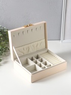 Шкатулка кожзам для украшений "Стёганная. Полоски. Бант" молочный 17х24х7 см  (артикул 11009866)  большой выбор товаров оптом и в розницу по низким ценам с доставкой