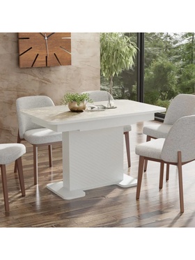 Стол кухонный раздвижной «Урания», 1240(1540)×750×760 мм, столешница 22 мм, цвет белый