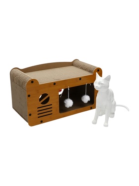 Когтеточка - лежанка «Радость», 51×28×29 см, с кошачьей мятой, гофрокартон