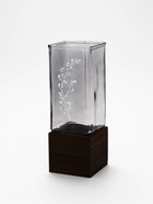 Ваза для цветов с деревянной подставкой из тёмного стекла, 25×9 см, 1.4 л.  (артикул 10959912)  большой выбор товаров оптом и в розницу по низким ценам с доставкой