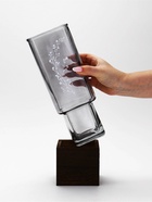 Ваза для цветов с деревянной подставкой из тёмного стекла, 25×9 см, 1.4 л.  (артикул 10959912)  большой выбор товаров оптом и в розницу по низким ценам с доставкой