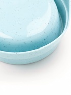 Миска металлическая двойная на пластиковом основании, 24 х 13 х 4,5 см, голубая - фото 809618324