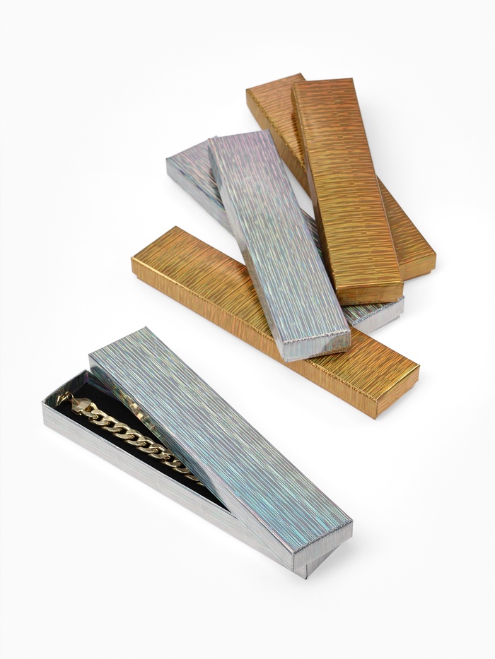 Набор подарочных коробочек 6 шт. под браслет, цепочку, часы«Голография», 21×4 см, (полезная часть 20.3×3.7 см), цвет МИКС - Фото 1