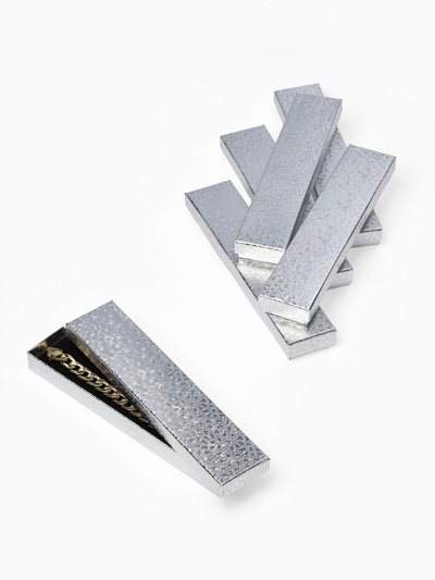 Набор коробочек подарочных 6 шт. под браслет, часы «Драгоценность», 21×4.5 см, (полезная часть 20.3×3.7 см), цвет серебро