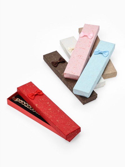 Набор подарочных коробочек 6 шт. под браслет, цепочку «Бантик», 21×4 см, (полезная часть 20.3×3.7 см), цвет МИКС
