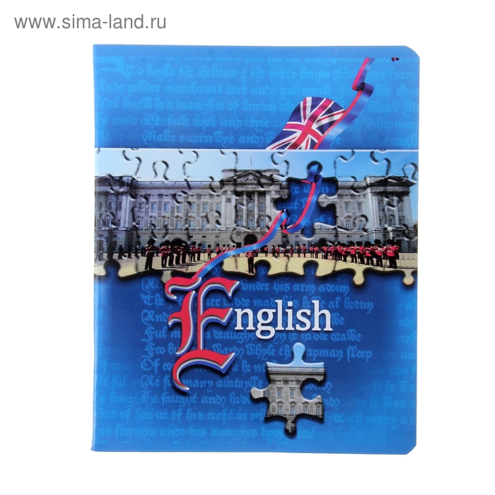 Тетрадь предметная Puzzle 40 листов клетка English со справочным материалом - Фото 1