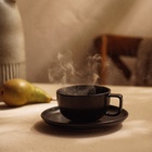 УЦЕНКА Чайная пара SL Home «Дарк», 300 мл, блюдце d=16.5 см, фарфор, чёрная - Фото 5