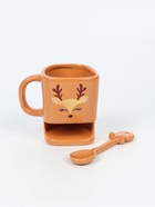 УЦЕНКА Кружка с ложкой и отсеком для печенья "Олененок", 200 мл - Фото 2