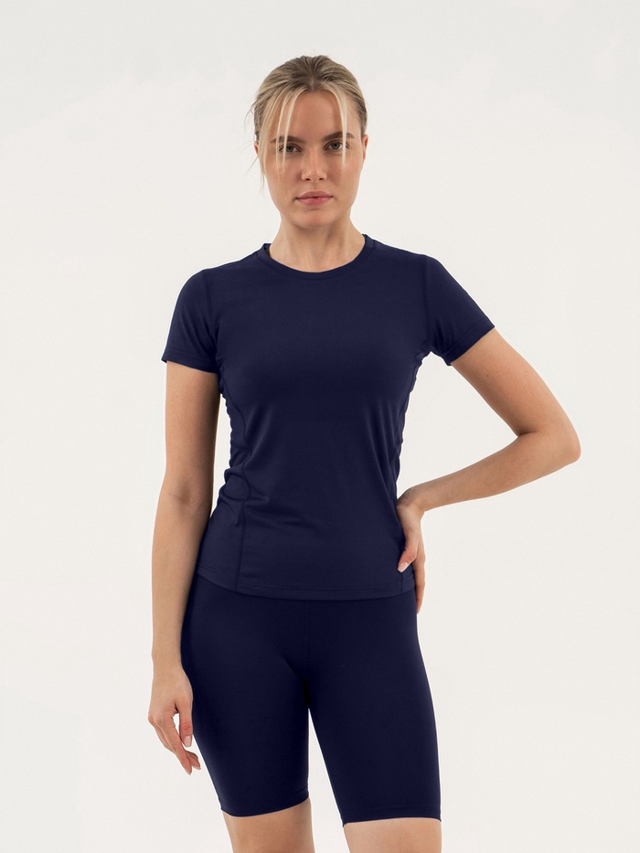Футболка со вставками женская Resport, бифлекс, размер XL (50), синяя - Фото 1