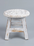 УЦЕНКА Табурет, дерево Албезия 25×25×24 см, цв. белый - Фото 3