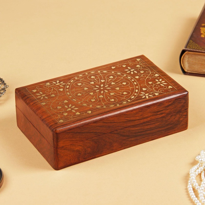 УЦЕНКА Шкатулка «Узор» дерево 20×13×6 см - Фото 1