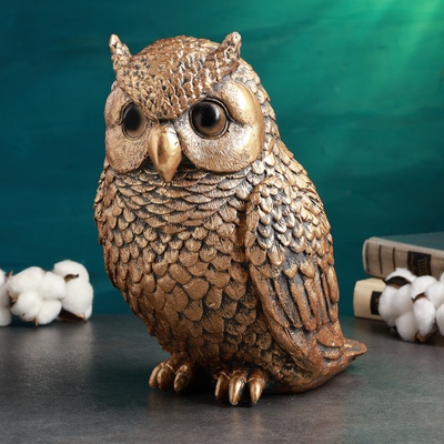 УЦЕНКА Копилка «Сова средняя» бронза, 25×20×30 см