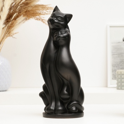 УЦЕНКА Фигура «Пара кошек» черная 10×27×10 см
