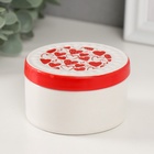 УЦЕНКА Шкатулка керамика «Сердечки» 7.5×7.5×4.5 см - Фото 1