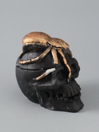 УЦЕНКА Шкатулка с крышкой "Череп" 10х8х10 см, черный - Фото 3