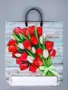 Пакет «Букет тюльпанов» полиэтиленовый с пластиковой ручкой, 44×40 см, 100 мкм - Фото 2