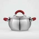 УЦЕНКА Кастрюля Доляна «Вернер», 1.9 л, d=16 см, с крышкой, капсульное дно, индукция, нержавеющая сталь, хромированная - Фото 2