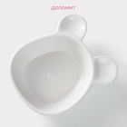 УЦЕНКА Конфетница Доляна «Мишка Отто», 290 мл, 15×12×5 см, доломит, белая - Фото 2