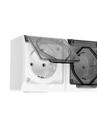 Розетка трехместная, 16 А, накладная, с з/к, IP 44, уличная, белая  (артикул 10966975)  большой выбор товаров оптом и в розницу по низким ценам с доставкой