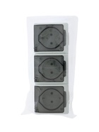 Розетка трехместная, 16 А, накладная, с з/к, IP 44, уличная, белая  (артикул 10966975)  большой выбор товаров оптом и в розницу по низким ценам с доставкой