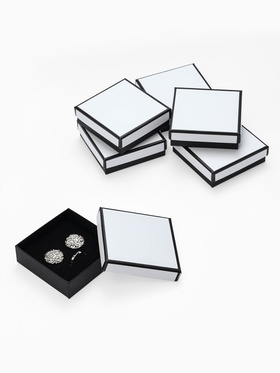 Набор коробочек подарочных 6 шт. под набор «Стиль», 9×9 см, (полезная часть 8.3×8.3 см), чёрно-белый