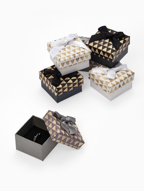 Набор подарочных коробочек 6 шт. под кольцо «Треугольники», 5×5 см, (полезная часть 4.4×4.4 см), цвет МИКС