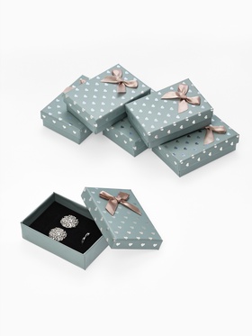 Набор подарочных коробочек 6 шт. под набор «Сердечки», 7×9.5 см, (полезная часть 9.5×6.5 см), серый