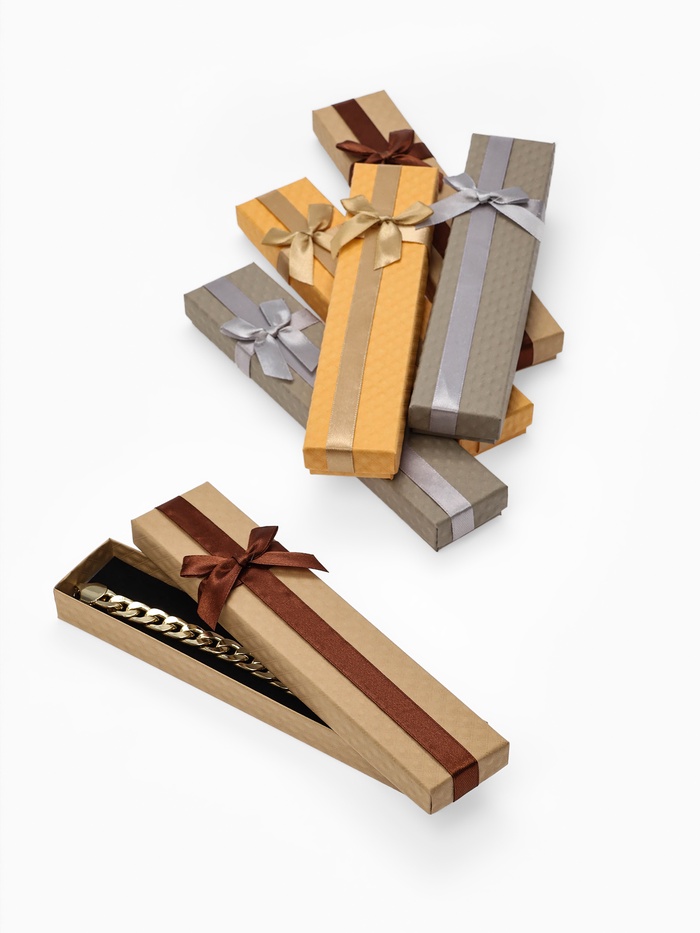 Набор подарочных коробочек 6 шт. под браслет, цепочку, «Стёганый принт», 21×4 см, (полезная часть 20.3×3.7 см), МИКС - Фото 1