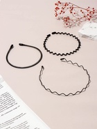 Ободок для волос "Амелия" (набор 3 шт) волна, чёрный  (артикул 10981279)  большой выбор товаров оптом и в розницу по низким ценам с доставкой