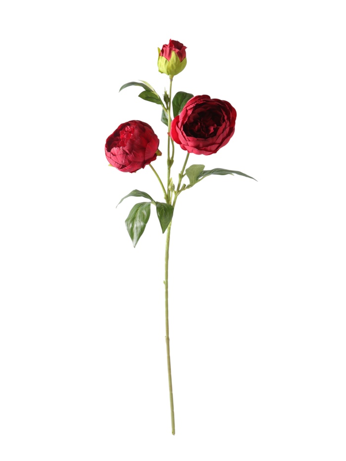 Цветы искусственные «Пион Бьорг», h=65 см, d=8.5 см, красные - Фото 1