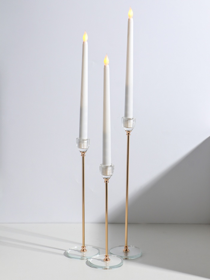 Набор подсвечников на 1 свечу «Чаша-кристалл», d=2.2 см, 3 шт., стекло, металл