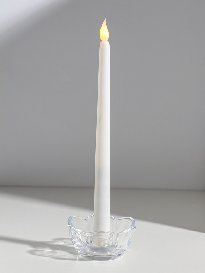 Стеклянный подсвечник на 1 свечу «Цветок», прозрачный, d=2 см, 9×9×4 см