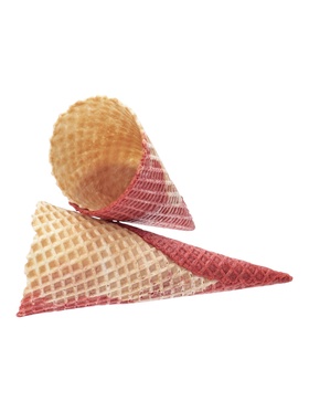 Вафельный рожок «Стандарт», естественный край, Красный, 345 шт.