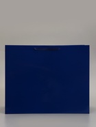 Пакет подарочный ламинированный горизонтальный "Синий", XL 49 × 40 × 19 см  (артикул 10898846)  большой выбор товаров оптом и в розницу по низким ценам с доставкой