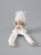 УЦЕНКА Сувенир полистоун «Ангелочек в белом наряде, в шапке с пухом» сидит 6×4×15 см - Фото 3