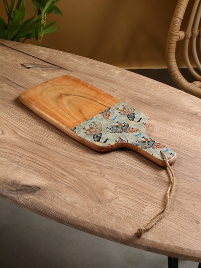 УЦЕНКА Доска разделочная прямоугольная «Мудрый слон» дерево манго 41×18 см