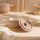 УЦЕНКА Кастрюля SL Home «Андалусия», 750 мл, d=14 см, h=7 см, с крышкой, на деревянной подставке, индукция, чугун, бежевая - Фото 3