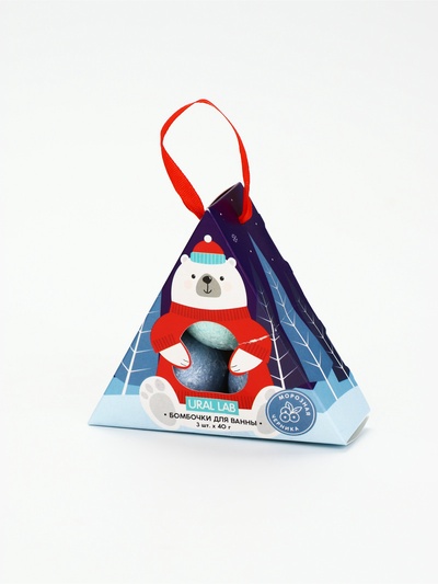 УЦЕНКА Набор бомбочек для ванны «Мишка», 3×40, морозная черника