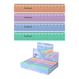 Линейка 15см ErichKrause Pastel Bloom, волнистый край, микс 10999405