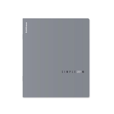 Тетрадь 48 листов в клетку, ErichKrause Simple Color, 60 г/м², cерая, МИКС