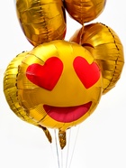 Воздушные шары фольгированные 18" "Смайлики" набор 5 штук  (артикул 10947602)  большой выбор товаров оптом и в розницу по низким ценам с доставкой