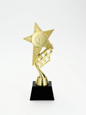 Кубок, наградная фигура «Звезда», подставка пластик, золото, 24×10.1×7.8 см