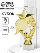 Кубок, наградная фигура «Звёзды», подставка мрамор, золото, 19×10.5×5 см - фото 809618803