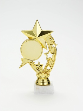 Кубок, наградная фигура «Звёзды», подставка мрамор, золото, 19×10.5×5 см