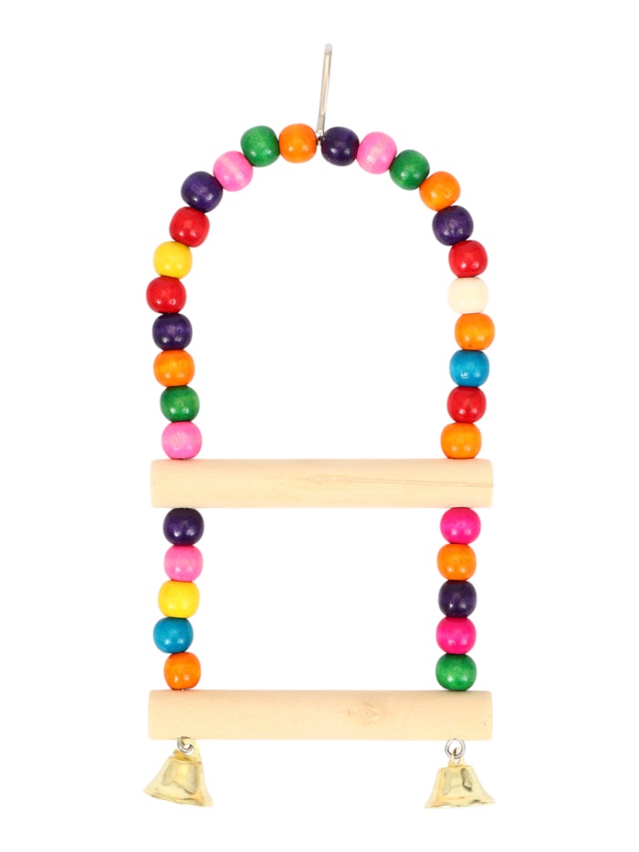 Качели для птиц с деревянными жердочками, 12×21 см, цвет МИКС - Фото 1