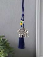 Подвеска металл, текстиль "Слон с кисточкой" синий с серебром 1,5х4,3х14 см  (артикул 10957793)  большой выбор товаров оптом и в розницу по низким ценам с доставкой