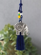 Подвеска металл, текстиль "Слон с кисточкой" синий с серебром 1,5х4,3х14 см  (артикул 10957793)  большой выбор товаров оптом и в розницу по низким ценам с доставкой